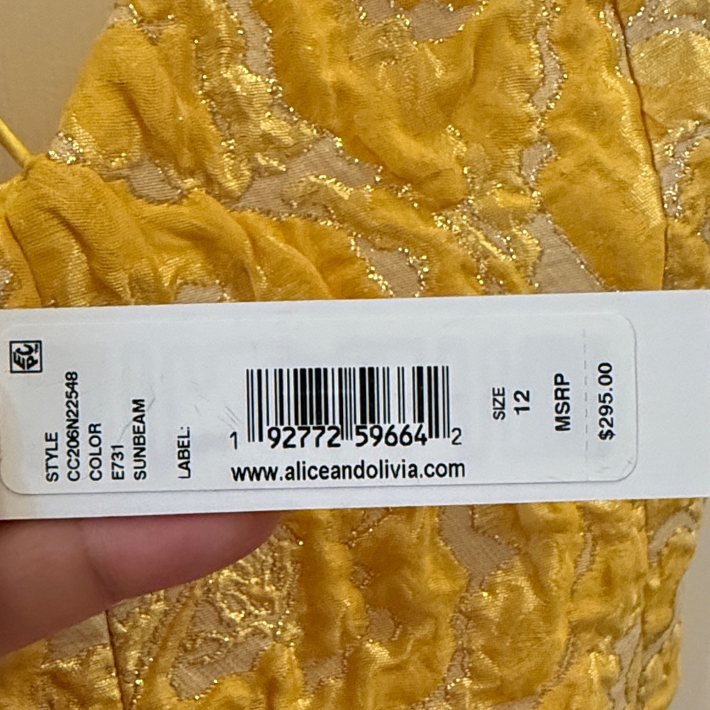 Alice + Olivia Yellow Floral Mini Dress NWT - Picture 9 of 9
